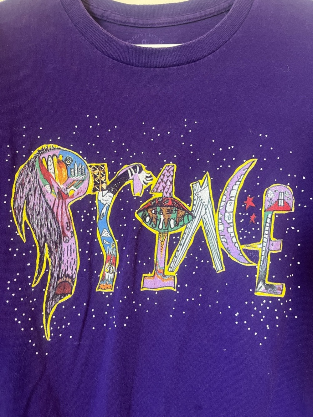 Prince Purple Short Sleeve Tee with Colorful Graphic - Picture 2 of 6